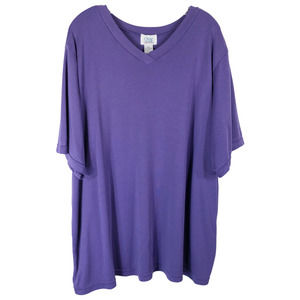 Only Necessities Plus Size 4X Top Purple Short Sleeve Tee‎ V Neck Womens 1466
